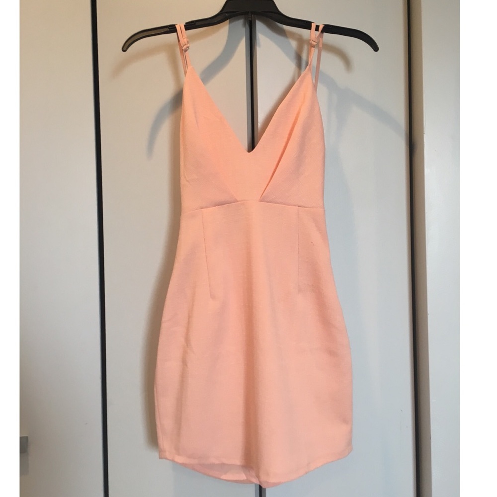 Coral ruffle dress